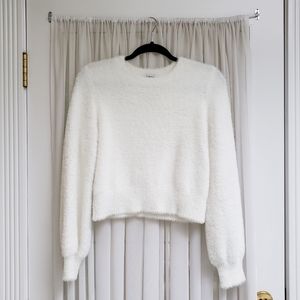 Aritzia Sunday Best kitten sweater cropped white